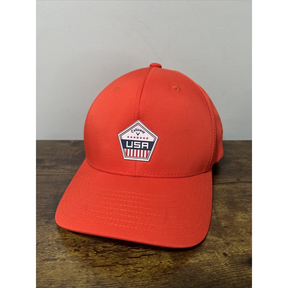Callaway‎ Golf 2023 Mid-Profile Patriot USA Adjustable Hat/Cap - RED FlexFit 110